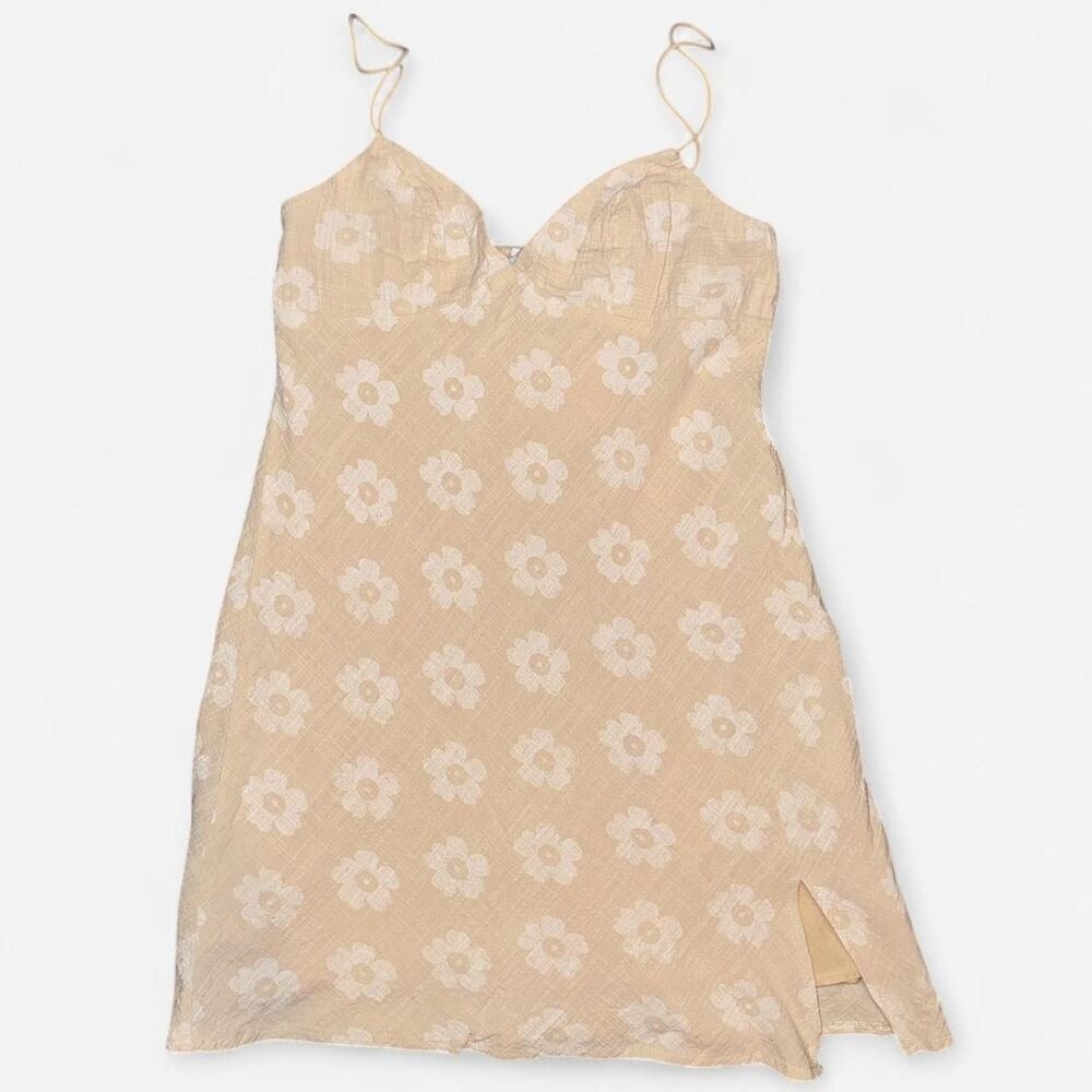 Princess Polly Tan Floral Print Spaghetti Strap Mini Dress